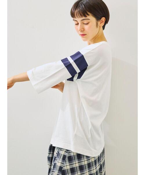 SM2（エスエムツー）の「[接触冷感]ナンバリングプリントTシャツ（Tシャツ/カットソー・レディース・グリーン/オフホワイト/クリーム/チャコールグレー・F）」の5枚目の写真