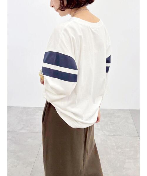 SM2（エスエムツー）の「[接触冷感]ナンバリングプリントTシャツ（Tシャツ/カットソー・レディース・グリーン/オフホワイト/クリーム/チャコールグレー・F）」の19枚目の写真