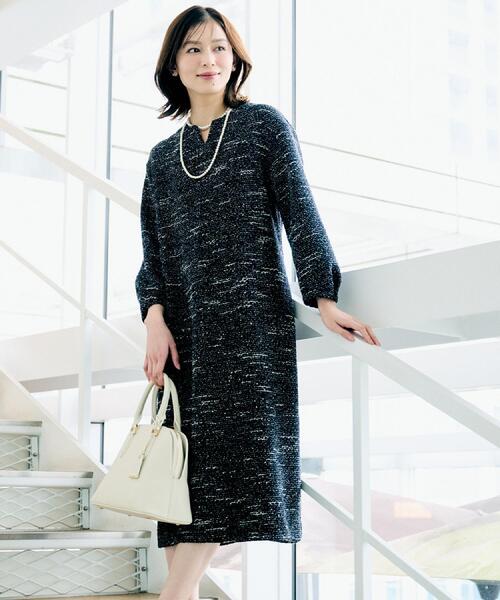 グレースコンチネンタル　ツイードジャージワンピース グレースコンチネンタル ツイードジャージワンピース GRACE