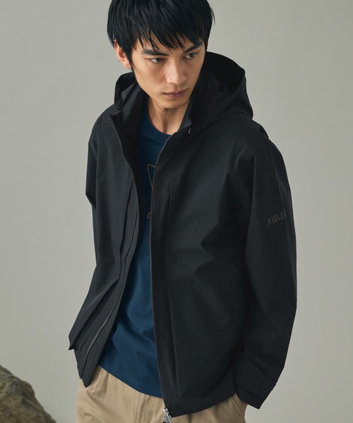 AIGLE(エーグル)の「透湿防水 防風 フーデッドジャケット(マウンテンパーカー・メンズ・グレー/ブラック・L/M/S)」の10枚目の写真