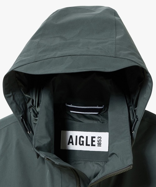 AIGLE(エーグル)の「透湿防水 防風 フーデッドジャケット(マウンテンパーカー・メンズ・グレー/ブラック・L/M/S)」の18枚目の写真