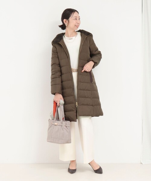 MICO COULIER（ミコクリエ）の「《撥水》高密度タフタ×フェイクファーロングコート（ダウンジャケット/コート・レディース・ブラウン/ブラック/チャコールグレー・38）」の15枚目の写真