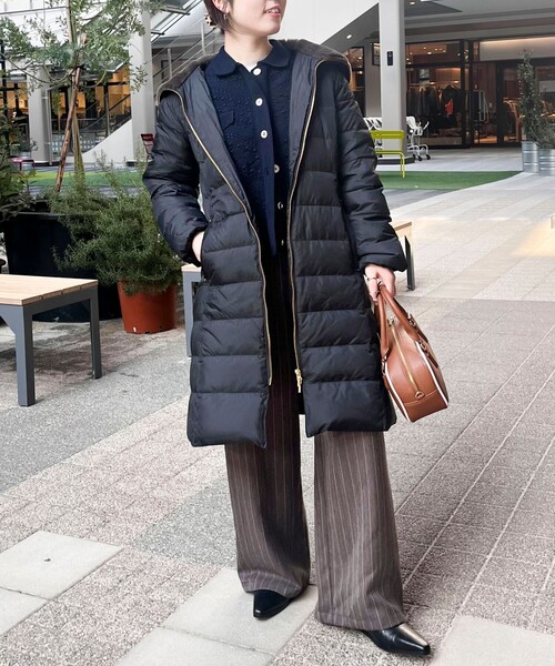 MICO COULIER（ミコクリエ）の「《撥水》高密度タフタ×フェイクファーロングコート（ダウンジャケット/コート・レディース・ブラウン/ブラック/チャコールグレー・38）」の18枚目の写真