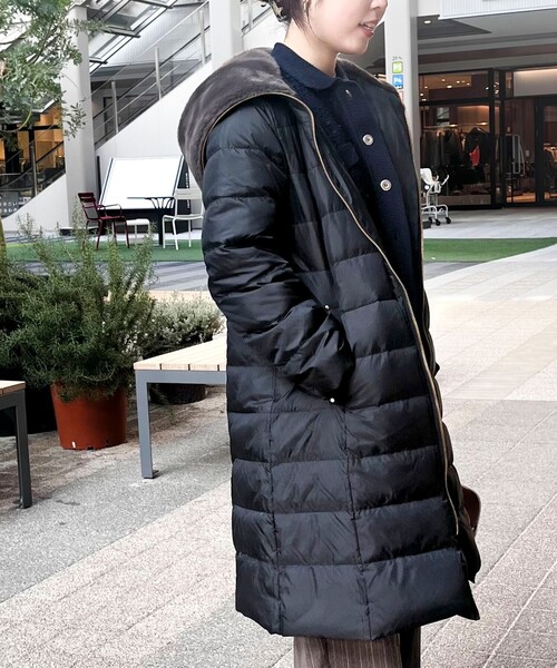 MICO COULIER（ミコクリエ）の「《撥水》高密度タフタ×フェイクファーロングコート（ダウンジャケット/コート・レディース・ブラウン/ブラック/チャコールグレー・38）」の19枚目の写真