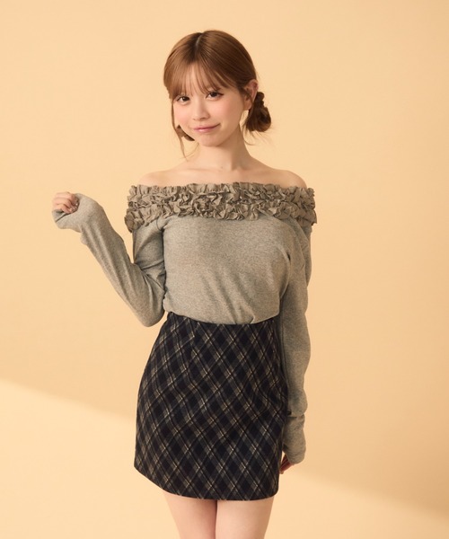 セール】サイドギャザーオフショルロンT（Tシャツ/カットソー