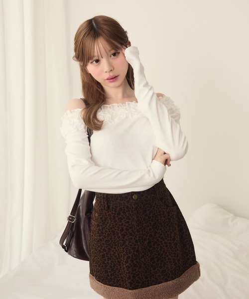 セール】サイドギャザーオフショルロンT（Tシャツ/カットソー