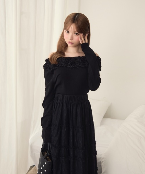 セール】サイドギャザーオフショルロンT（Tシャツ/カットソー