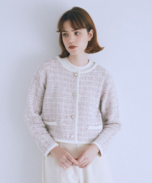 ツイードニットカーディガン（カーディガン/ボレロ）｜Maison de FLEUR