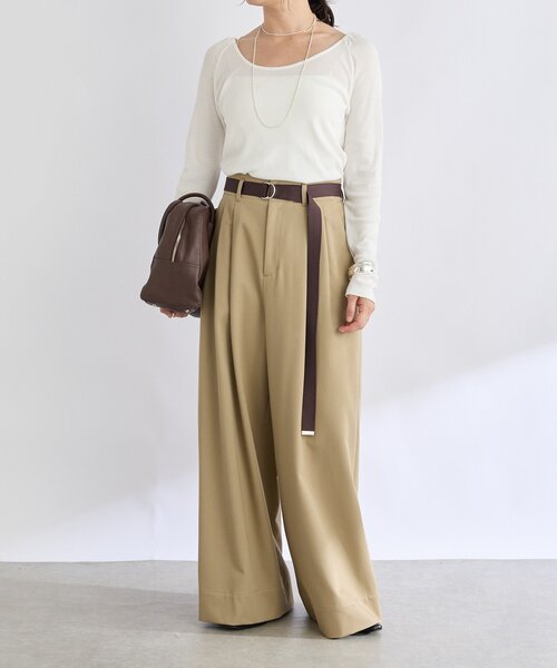 RIVE DROITE（リヴドロワ）の「【リバイバル/新色追加】バレリーナネックカットソー（Tシャツ/カットソー・レディース・オフホワイト/チャコールグレー・FREE）」の20枚目の写真