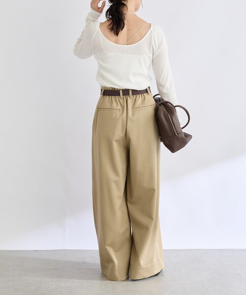 RIVE DROITE（リヴドロワ）の「【リバイバル/新色追加】バレリーナネックカットソー（Tシャツ/カットソー・レディース・オフホワイト/チャコールグレー・FREE）」の22枚目の写真