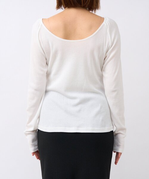 RIVE DROITE（リヴドロワ）の「【リバイバル/新色追加】バレリーナネックカットソー（Tシャツ/カットソー・レディース・オフホワイト/チャコールグレー・FREE）」の6枚目の写真