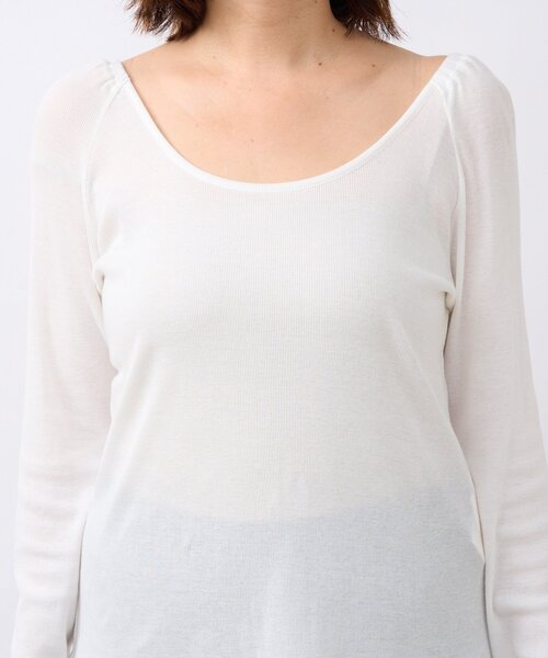 RIVE DROITE（リヴドロワ）の「【リバイバル/新色追加】バレリーナネックカットソー（Tシャツ/カットソー・レディース・オフホワイト/チャコールグレー・FREE）」の7枚目の写真