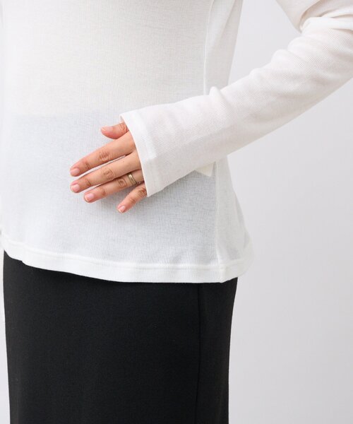 RIVE DROITE（リヴドロワ）の「【リバイバル/新色追加】バレリーナネックカットソー（Tシャツ/カットソー・レディース・オフホワイト/チャコールグレー・FREE）」の8枚目の写真