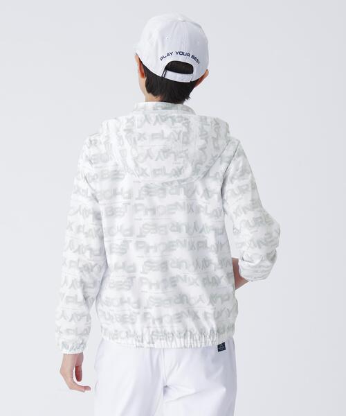 【ホワイト】PHONEIX BREEZE総柄 全方向ストレッチフーディブルゾン <LADIES LINE> (LADIES) PING APPAREL｜PHONEIX BREEZE総柄 全方向ストレッチフーディブルゾン