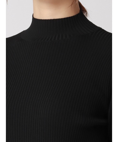 SUIT SQUARE（スーツスクエア）の「ハイネックリブニット 長袖 ハンドウォッシュ ドライレーヨン 無地（ニット/セーター・レディース・ブラック系/グリーン系/ベージュ系/ブラウン系・38(9号)）」の8枚目の写真