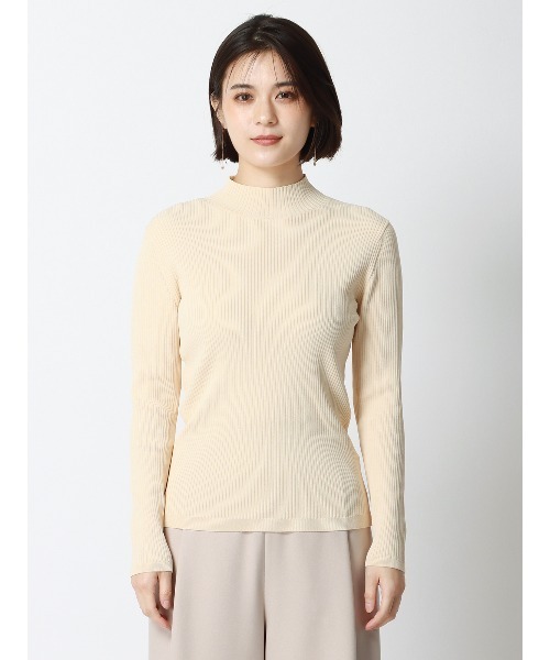 SUIT SQUARE（スーツスクエア）の「ハイネックリブニット 長袖 ハンドウォッシュ ドライレーヨン 無地（ニット/セーター・レディース・ブラック系/グリーン系/ベージュ系/ブラウン系・38(9号)）」の21枚目の写真