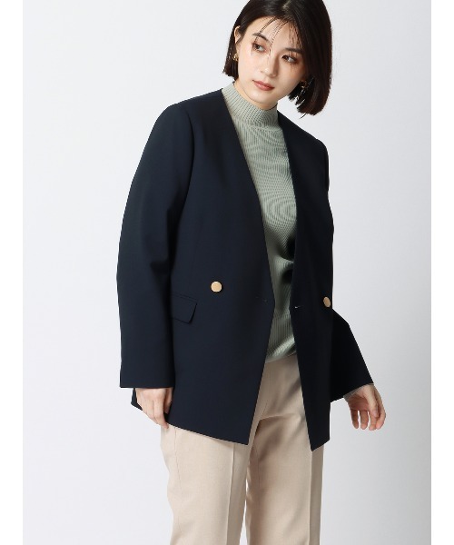 SUIT SQUARE（スーツスクエア）の「ハイネックリブニット 長袖 ハンドウォッシュ ドライレーヨン 無地（ニット/セーター・レディース・ブラック系/グリーン系/ベージュ系/ブラウン系・38(9号)）」の20枚目の写真