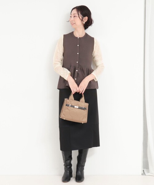 MICO COULIER（ミコクリエ）の「フラフィレース2WAYプルオーバーブラウス（Tシャツ/カットソー・レディース・ブラック/キナリ・38）」の3枚目の写真