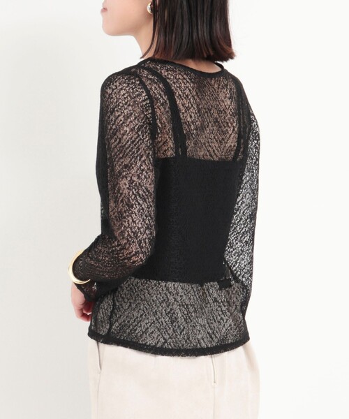 MICO COULIER（ミコクリエ）の「フラフィレース2WAYプルオーバーブラウス（Tシャツ/カットソー・レディース・ブラック/キナリ・38）」の9枚目の写真