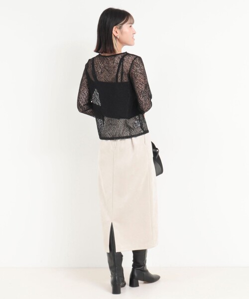 MICO COULIER（ミコクリエ）の「フラフィレース2WAYプルオーバーブラウス（Tシャツ/カットソー・レディース・ブラック/キナリ・38）」の10枚目の写真