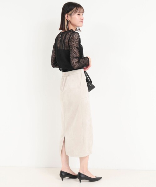 MICO COULIER（ミコクリエ）の「フラフィレース2WAYプルオーバーブラウス（Tシャツ/カットソー・レディース・ブラック/キナリ・38）」の14枚目の写真