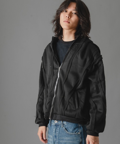 there is nothing（ゼアイズナッシング）の「アイレットフーディジップアップジャケット（パーカー・メンズ・ブラック・MEDIUM/LARGE/X-LARGE）」の2枚目の写真