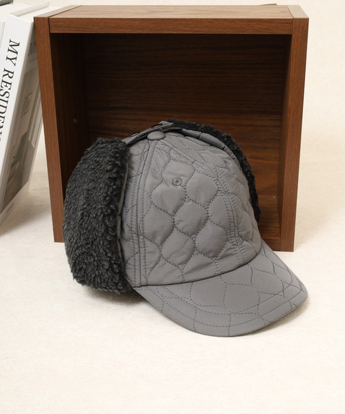 Sense of Grace（センスオブグレース）の「オリジナルキルト生地　フライトキャップ（キャップ・メンズ・グレー/ブラック/ベージュ/カーキオリーブ・FREE）」の2枚目の写真