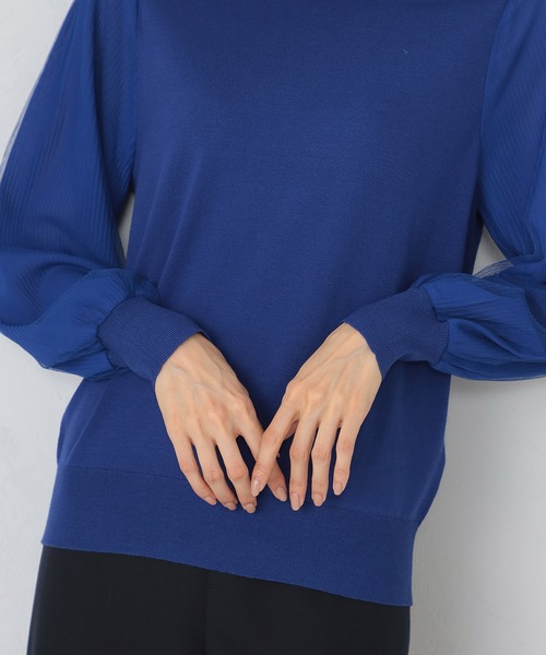 GALLORIA（ギャローリア）の「マシンウォッシャブル　袖プリーツニット（ニット/セーター・レディース・ロイヤルブルー/ネイビー/ライトベージュ・LL/L/M/S）」の14枚目の写真
