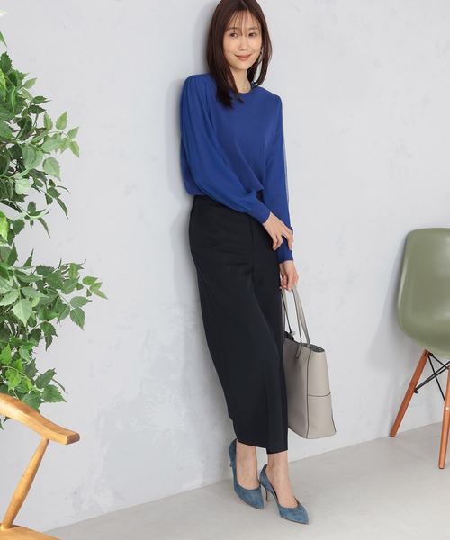 GALLORIA（ギャローリア）の「マシンウォッシャブル　袖プリーツニット（ニット/セーター・レディース・ロイヤルブルー/ネイビー/ライトベージュ・LL/L/M/S）」の15枚目の写真