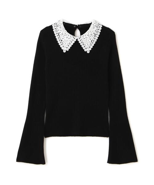 FREE'S MART(フリーズマート)の「◇〈MFM〉レース襟取り外し可能レース襟リブニット(ニット/セーター・レディース・ブラック/グレー系その他/ピンク/ネイビー・FREE)」の5枚目の写真