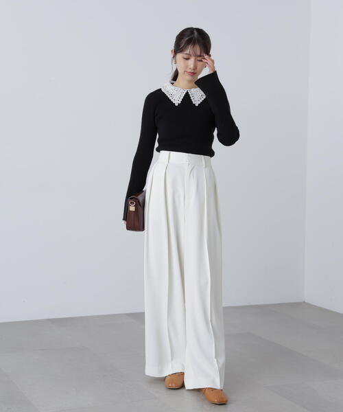 FREE'S MART(フリーズマート)の「◇〈MFM〉レース襟取り外し可能レース襟リブニット(ニット/セーター・レディース・ブラック/グレー系その他/ピンク/ネイビー・FREE)」の17枚目の写真