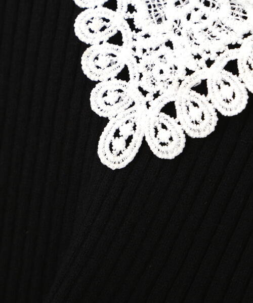 FREE'S MART(フリーズマート)の「◇〈MFM〉レース襟取り外し可能レース襟リブニット(ニット/セーター・レディース・ブラック/グレー系その他/ピンク/ネイビー・FREE)」の13枚目の写真