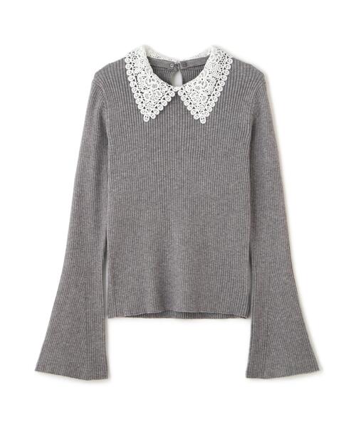 FREE'S MART(フリーズマート)の「◇〈MFM〉レース襟取り外し可能レース襟リブニット(ニット/セーター・レディース・ブラック/グレー系その他/ピンク/ネイビー・FREE)」の12枚目の写真