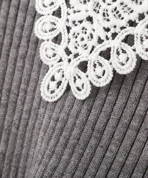 FREE'S MART（フリーズマート）の「◇〈ＭＦＭ〉レース襟取り外し可能レース襟リブニット（ニット/セーター・レディース・ブラック/グレー系その他/ピンク/ネイビー・FREE）」の21枚目の写真