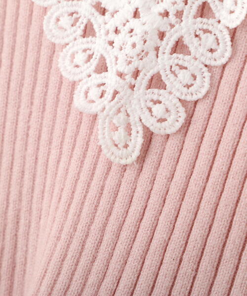 FREE'S MART（フリーズマート）の「◇〈ＭＦＭ〉レース襟取り外し可能レース襟リブニット（ニット/セーター・レディース・ブラック/グレー系その他/ピンク/ネイビー・FREE）」の12枚目の写真