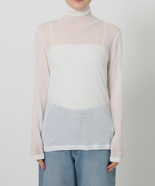 IENA LA BOUCLE（イエナラブークル）の「《追加》IENA LA BOUCLE水撚りガスフライスタートルプルオーバー（Tシャツ/カットソー・レディース・ブラック/ホワイト/ブラウン/サックスブルー/ピンク・FREE）」の2枚目の写真