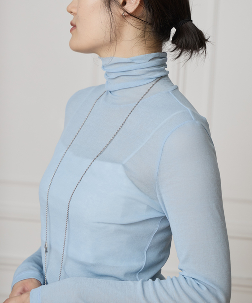 IENA LA BOUCLE（イエナラブークル）の「《追加》IENA LA BOUCLE水撚りガスフライスタートルプルオーバー（Tシャツ/カットソー・レディース・ブラック/ホワイト/ブラウン/サックスブルー/ピンク・FREE）」の4枚目の写真