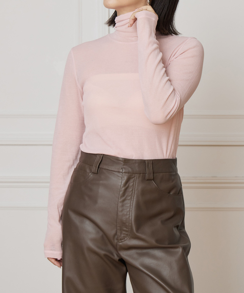 IENA LA BOUCLE（イエナラブークル）の「《追加》IENA LA BOUCLE水撚りガスフライスタートルプルオーバー（Tシャツ/カットソー・レディース・ブラック/ホワイト/ブラウン/サックスブルー/ピンク・FREE）」の6枚目の写真