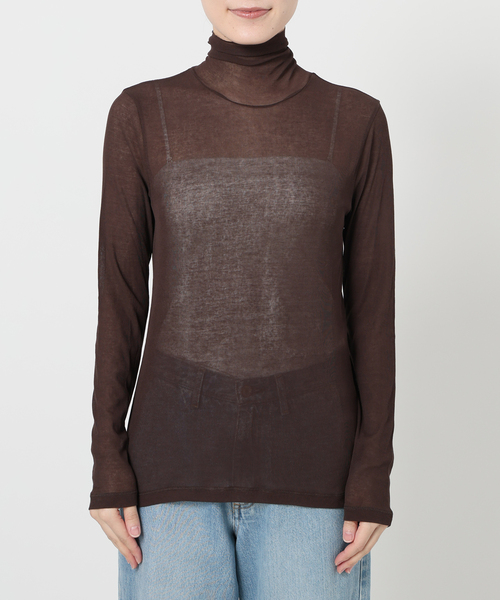 IENA LA BOUCLE（イエナラブークル）の「《追加》IENA LA BOUCLE水撚りガスフライスタートルプルオーバー（Tシャツ/カットソー・レディース・ブラック/ホワイト/ブラウン/サックスブルー/ピンク・FREE）」の7枚目の写真