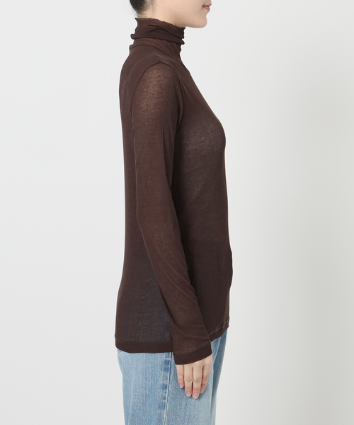 IENA LA BOUCLE（イエナラブークル）の「《追加》IENA LA BOUCLE水撚りガスフライスタートルプルオーバー（Tシャツ/カットソー・レディース・ブラック/ホワイト/ブラウン/サックスブルー/ピンク・FREE）」の10枚目の写真