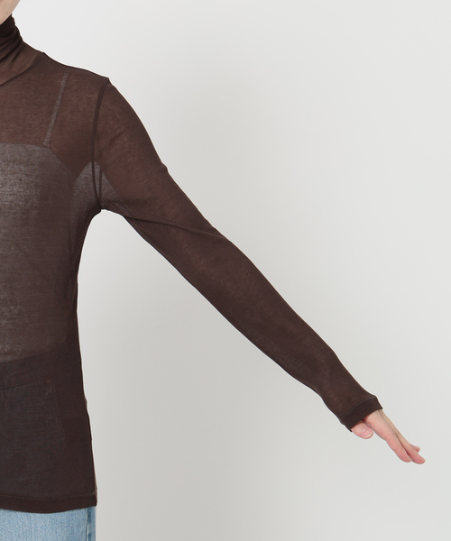 IENA LA BOUCLE（イエナラブークル）の「《追加》IENA LA BOUCLE水撚りガスフライスタートルプルオーバー（Tシャツ/カットソー・レディース・ブラック/ホワイト/ブラウン/サックスブルー/ピンク・FREE）」の11枚目の写真