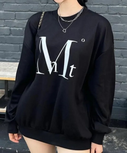 MUCENT（ムセント）の「◇MUCENT◇ブランド直輸入正規品/MUCENT ビッグロゴ ルーズフィット MTM BIG LOGO LOOSE FIT MTM（スウェット・レディース・ブラック/レッド/グレー・L/M）」の4枚目の写真