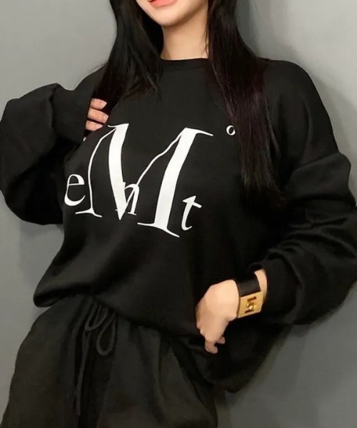 MUCENT（ムセント）の「◇MUCENT◇ブランド直輸入正規品/MUCENT ビッグロゴ ルーズフィット MTM BIG LOGO LOOSE FIT MTM（スウェット・レディース・ブラック/レッド/グレー・L/M）」の6枚目の写真