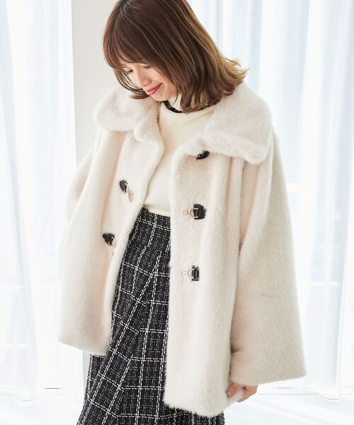 MAJESTIC LEGON(マジェスティックレゴン)の「ビットデザインファーブルゾン(ブルゾン・レディース・ブラウン/モカ/アイボリー・MEDIUM)」の8枚目の写真