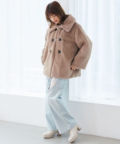 MAJESTIC LEGON(マジェスティックレゴン)の「ビットデザインファーブルゾン(ブルゾン・レディース・ブラウン/モカ/アイボリー・MEDIUM)」の12枚目の写真