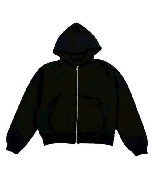 Chikashitsu +（チカシツプラス）の「【Chikashitsu +】heavy weight cotton cropped hoodie / 【チカシツプラス】ヘビーウェイトコットンクロップドパーカー（パーカー・メンズ・グレー/杢グレー/ブラック・ONE SIZE）」の11枚目の写真