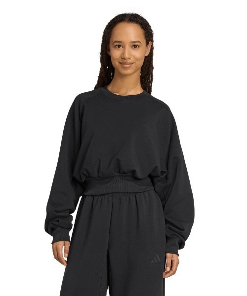 adidas（アディダス）の「アディダス adidas ALL SZN ソフト ラックス ルーズ スウェットシャツ（スウェット・レディース・オフホワイト/グリーン/ホワイト/ブラック/グリーン系その他・S/M/L/XL）」の3枚目の写真