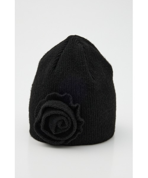 LAGUA GEM（ラグアジェム）の「FLOWER MOTIF KNIT キャップ（ニットキャップ/ビーニー・レディース・レッド系その他/グレー系その他2/ブラック・FREE）」の13枚目の写真