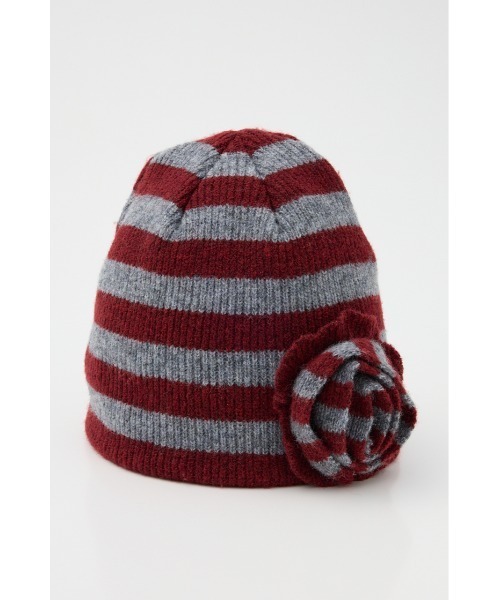 LAGUA GEM（ラグアジェム）の「FLOWER MOTIF KNIT キャップ（ニットキャップ/ビーニー・レディース・レッド系その他/グレー系その他2/ブラック・FREE）」の19枚目の写真