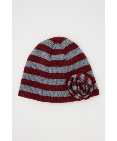 LAGUA GEM（ラグアジェム）の「FLOWER MOTIF KNIT キャップ（ニットキャップ/ビーニー・レディース・レッド系その他/グレー系その他2/ブラック・FREE）」の14枚目の写真